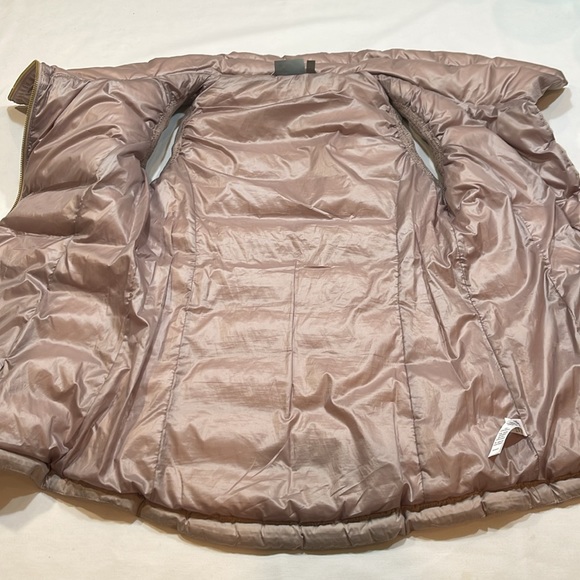 ATHLETA Taupe Goose Down Puffer Vest • XXS • Warm Quilted Zip Front High Collar - Picture 7 of 9
